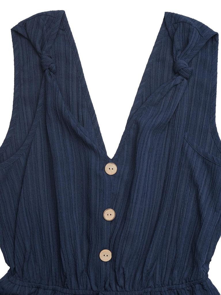2026 Summer Sleeveless Backless Lace-up Waist-cinching Women's Jumpsuit