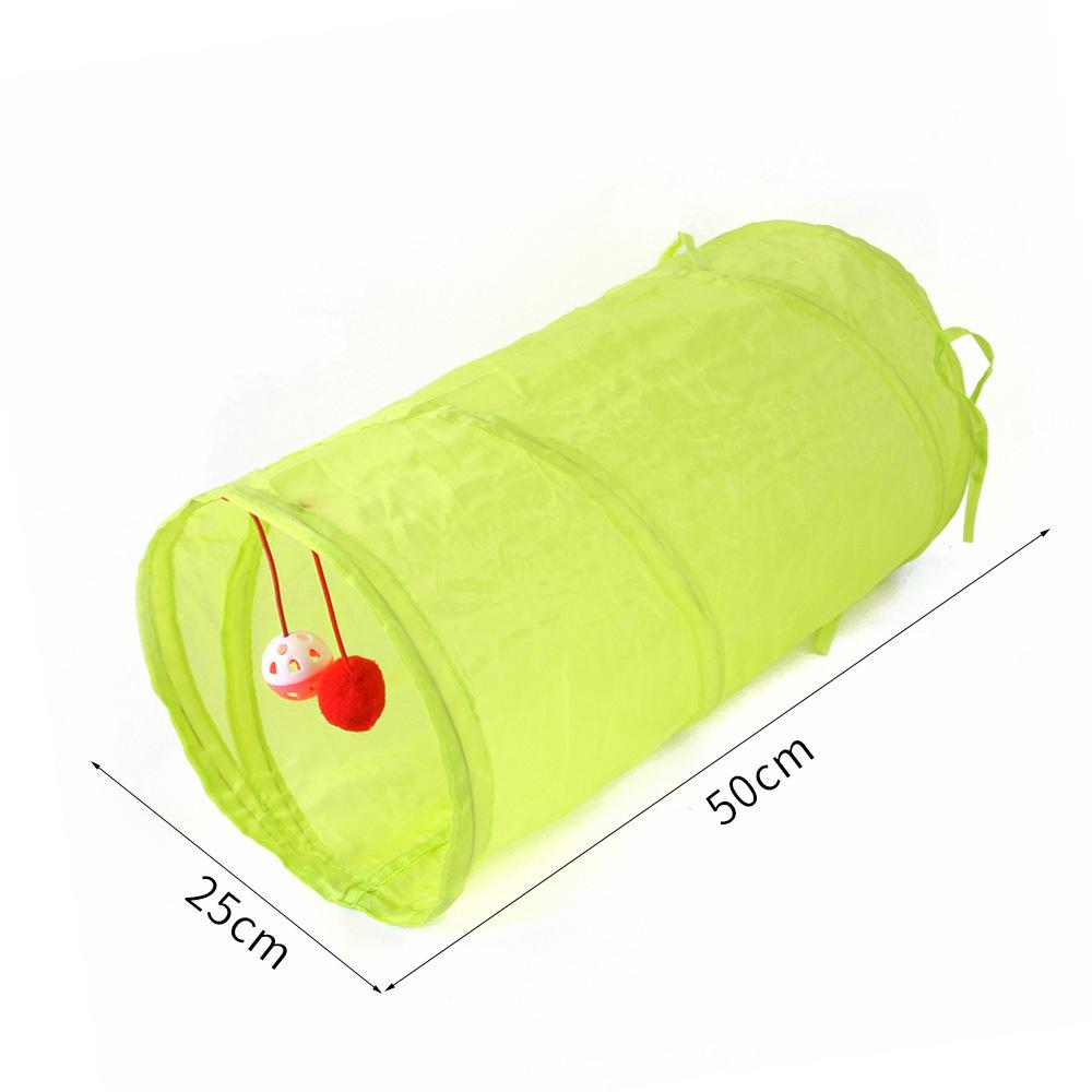 

Pet Cat Tunnel Rabbit Passage Cat Rainbow Rolling Dragon Drill Hole Foldable Cat Passage Cat Toy зелёный