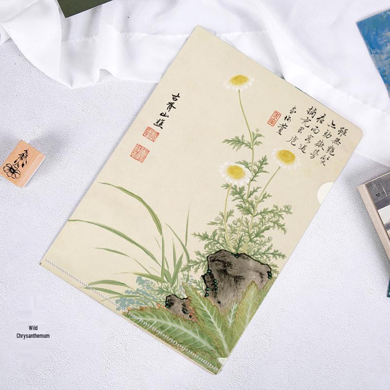World-Famous Paintings L-Shaped A4 Folder - Monet & Van Gogh Art Design for Students and Office
