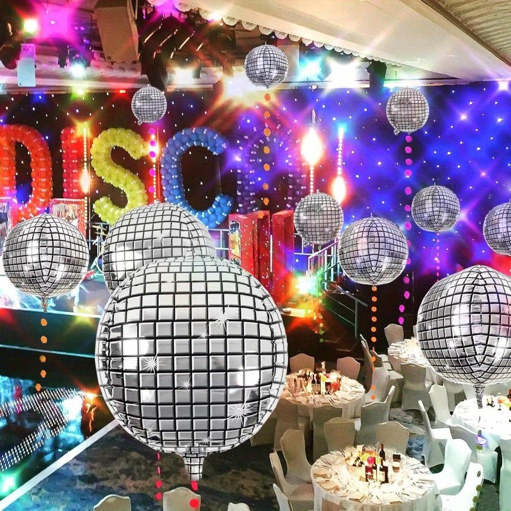 10pcs Silver Disco Balloon 4D Round Balloon Disco Balloon Decorations Bachelorette Party Birthday Party Supplies Party Background Decoration Balloons