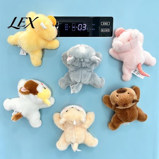Soft Stuffed Animal Decor Cute Plush Refrigerator Magnets, Fridge Magnet, Adorable Duck Funny Lying Magnet Cat Dolphin Raccoon Decor, Magnetic Toy for