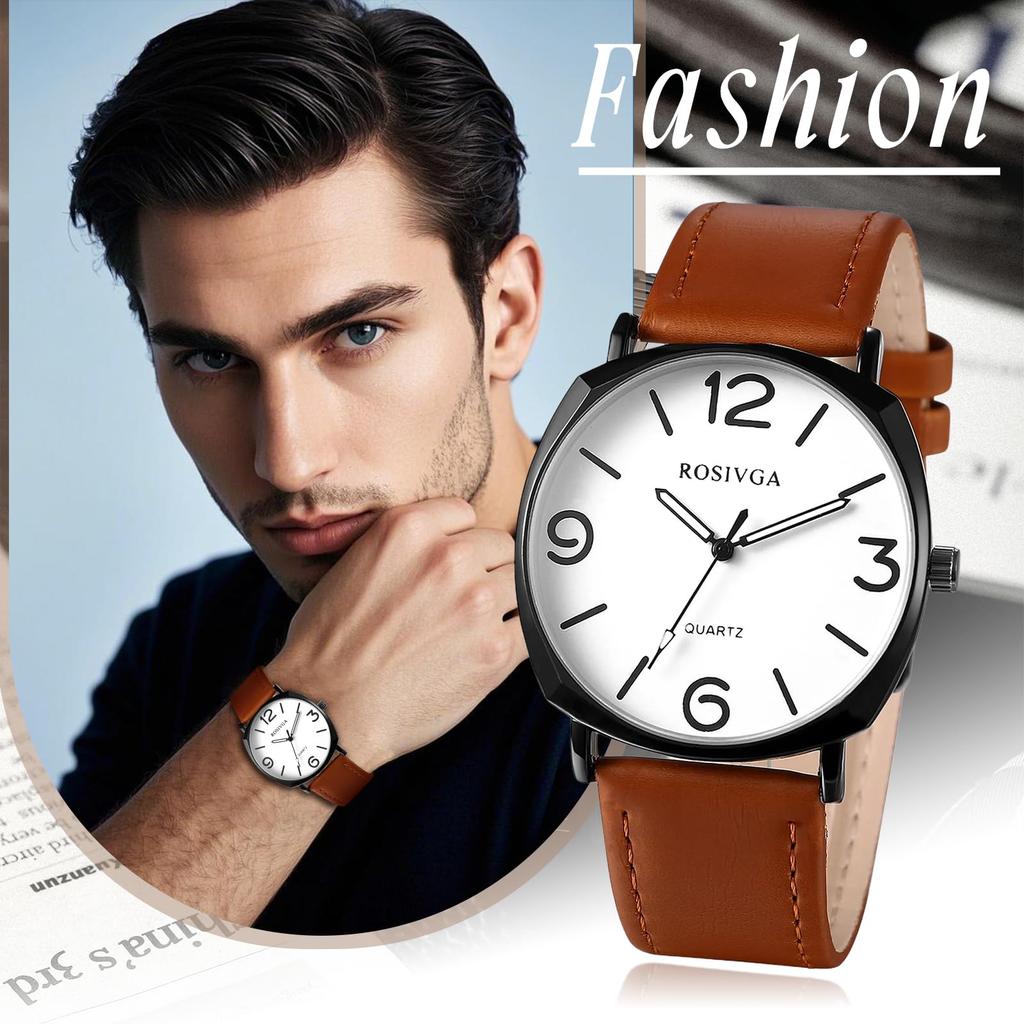 Waterproof and Rainproof Wristwatch with a Round Quartz Numeral Brown and Black A Simple Accessory Perfect for and the New Men's Dial, Movement, Dial,