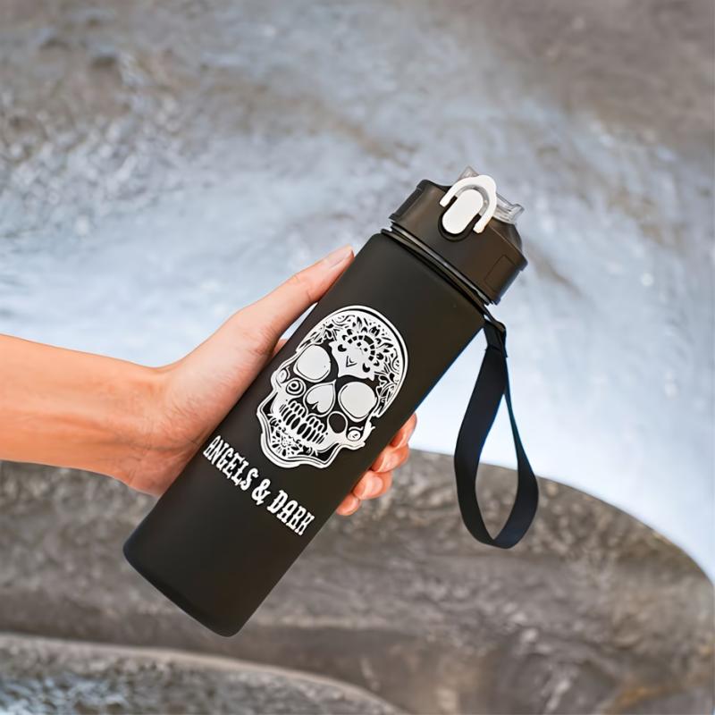 750ML Portable Outdoor Water Bottle with a One-Click Lid And Straw Perfect for Halloween with a Large Capacity And Quirky Design