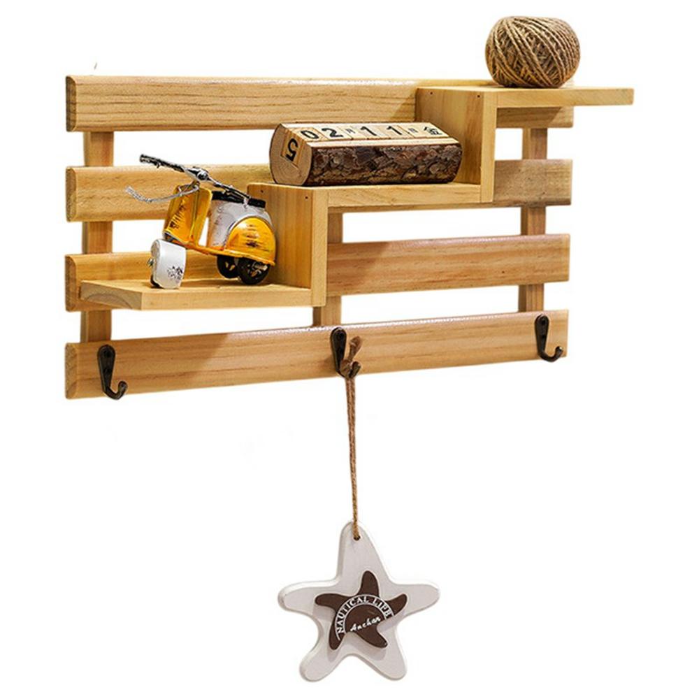 Étagère Murale Créative Sans Perçage Porte-Clés Organisateur d'Entrée Crochets Muraux Décoratifs pour Maison/Bureau