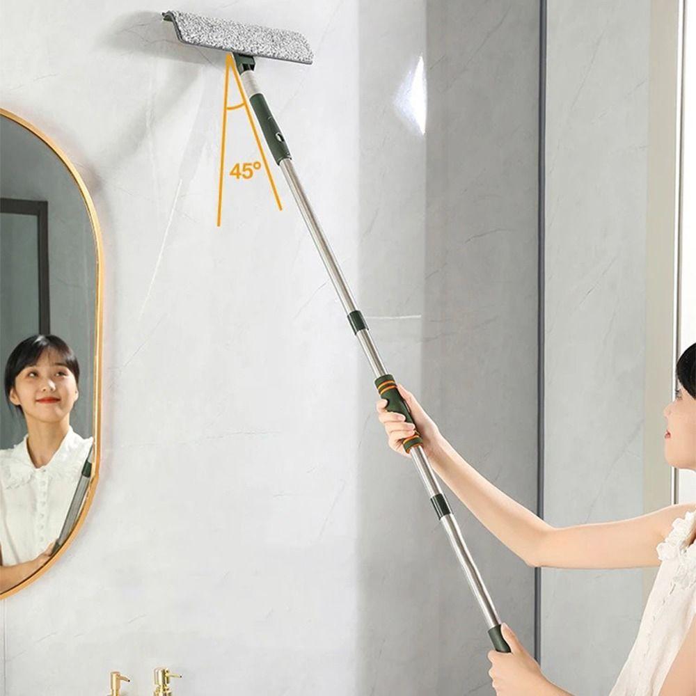 4 in 1 Windows Clean Squeegee Mop Extension Pole Shower Squeegee Crevice Brush  Bathroom