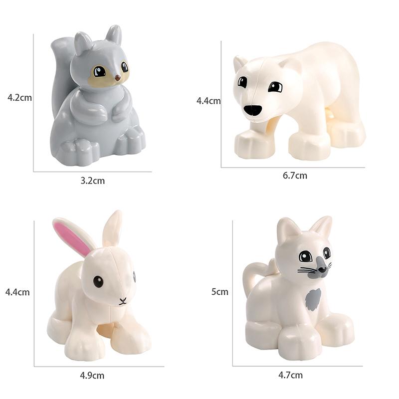 Big Size Building Blocks Animal Accessorie Sets Rabbit Fish Bear Chicken Pig Block Duck Dog Cat Brick Horse Cow Sheep Toys Gifts