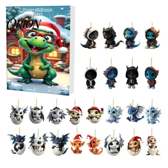 Exquisite Christmas Gift Box Dragon Advent Calendars 2026, 24 Days Countdown Calendar with Acrylic Hanging Ornaments Ornaments, Collectible
