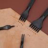 Premium Leather Punching Kit Durable Carbon Steel Tools for Crafting Leather Goods - Black,1/2/4/6 Prong