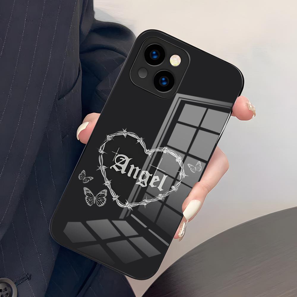 Black Angel Death Demon Phone Case For IPhone 17 Pro Max 15 Pro 16 14 Plus 12 13 Mini 11 Pro Shockproof Glass Cover