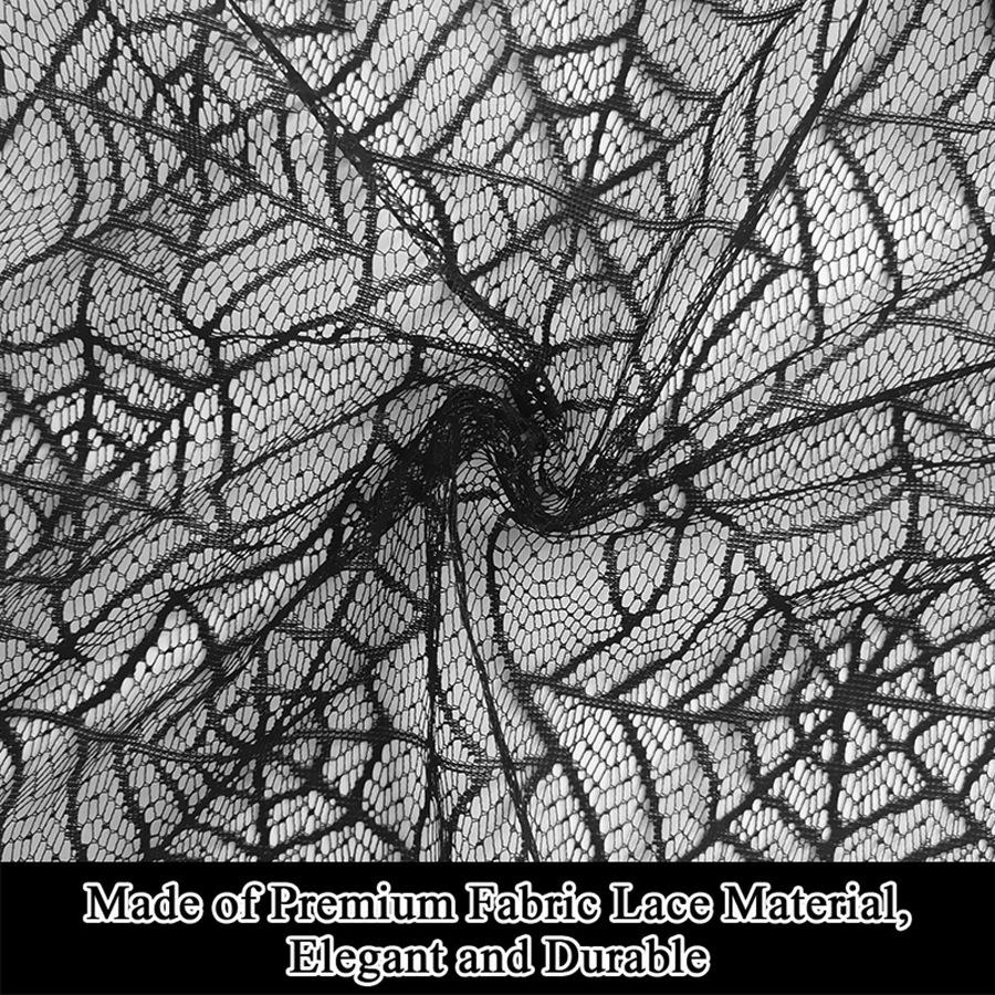Halloween Lace Tablecloth Bat Net Skull Pattern Rectangular Shape For Party Decoration Haunted House Pumpkin Design