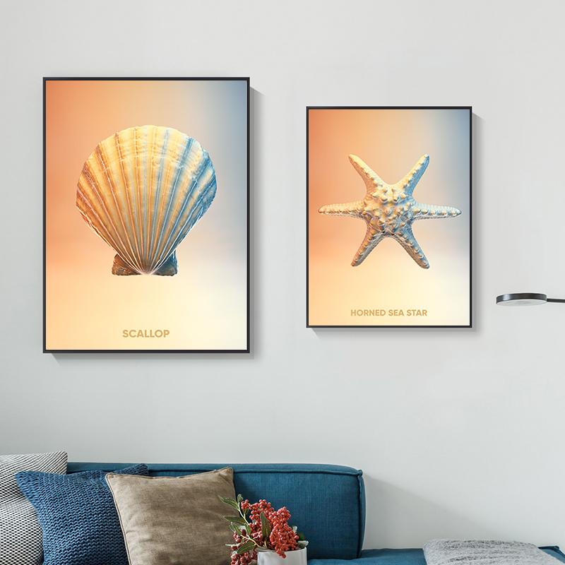 Vintage Crab Ocean Animals Posters Print Canvas Painting Scallop Sea Star Nordic Wall Art For Living Room Home Decoration Mural