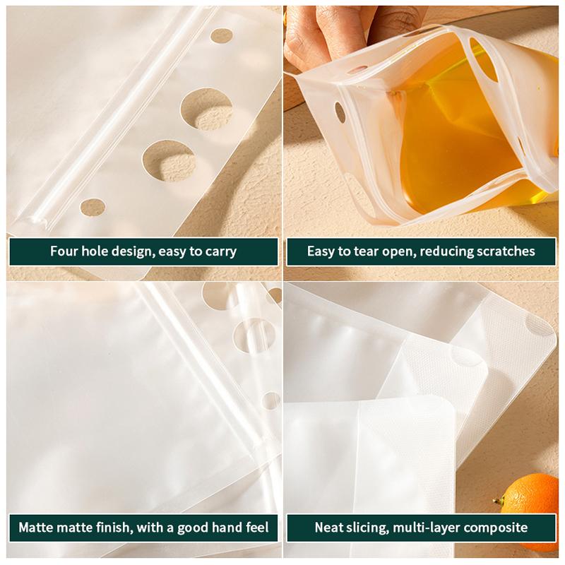 Handheld Beverage Packaging Self-Supporting Bag Disposable Frosted Liquid Juice Self Sealing And Cold Beverage Bag