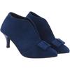Shoetopia Women'S Bluesuede Ankle Boot Heels  Pointed Toe With Bow Detail, Stylish & Comfortable Shoes Eu40