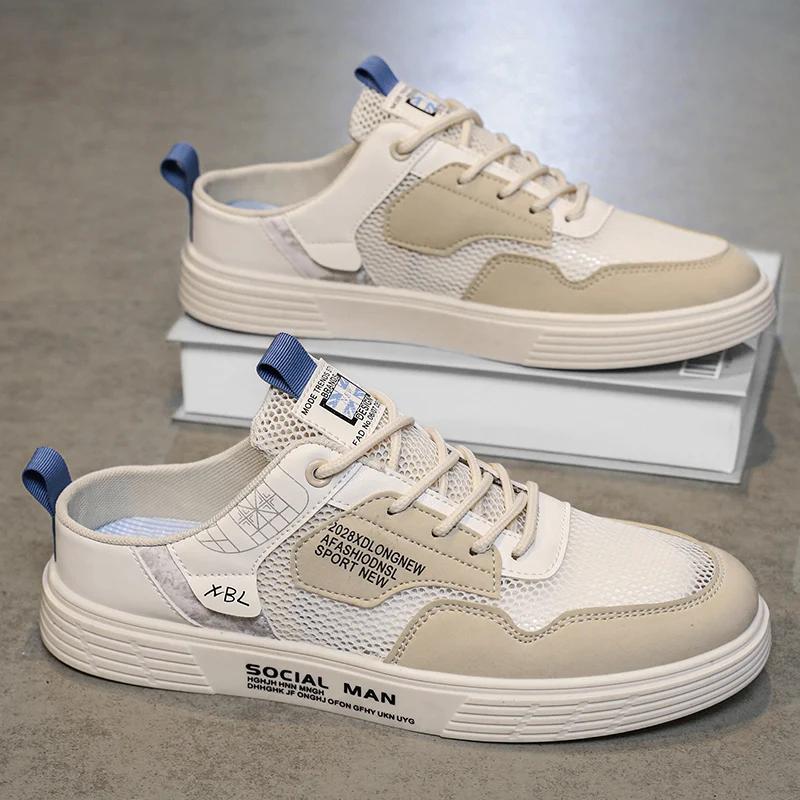 

Летняя мужская повседневная обувь, полутапочки, дышащие, легкие, мужские кроссовки для ходьбы, удобные, ленивые, мужские мокасины 39