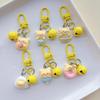 Cute Custard Bear Keychain: Soft Cartoon Pendant for Girls & Students