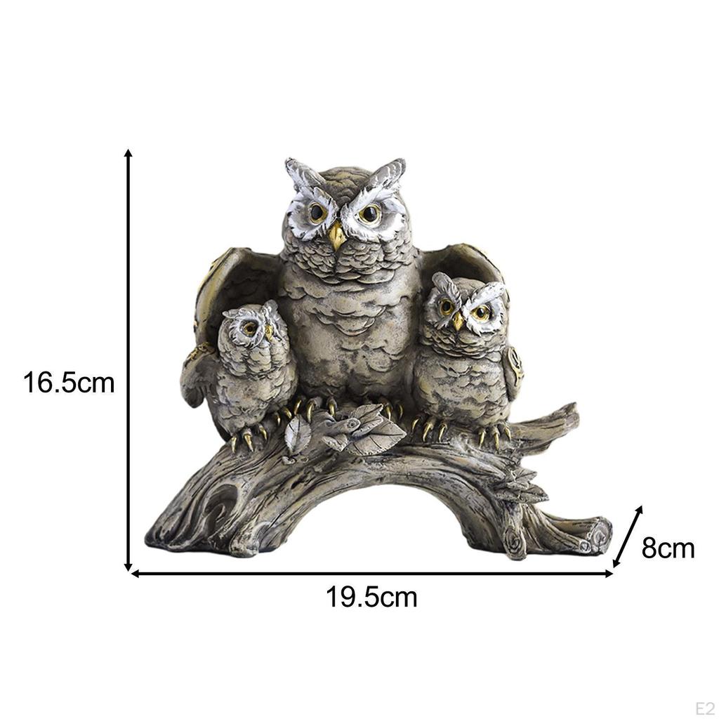Owl Sculpture And Ornate Resin Picture Frame Tabletop Ornament for Living Room Office Bedroom