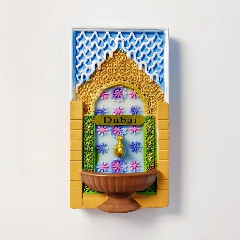 Dubai Refrigerator Stickers The United Arab Emirates Travel Souvenirs Burj Al Arab Burj Khalifa Tower Fridge Magnets Gifts