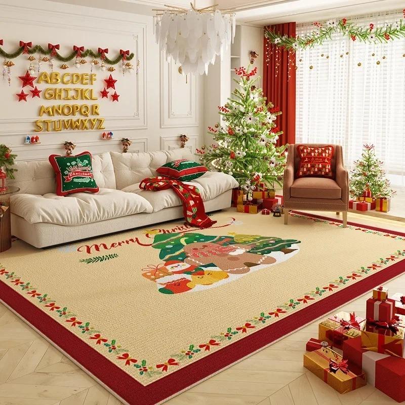 Weihnachtsbaum Großer Teppich für Zuhause Wohnzimmer Schlafzimmer Sofa Fußmatte Dekor Kinder Spielbereich Teppich Rutschfeste Bodenmatte