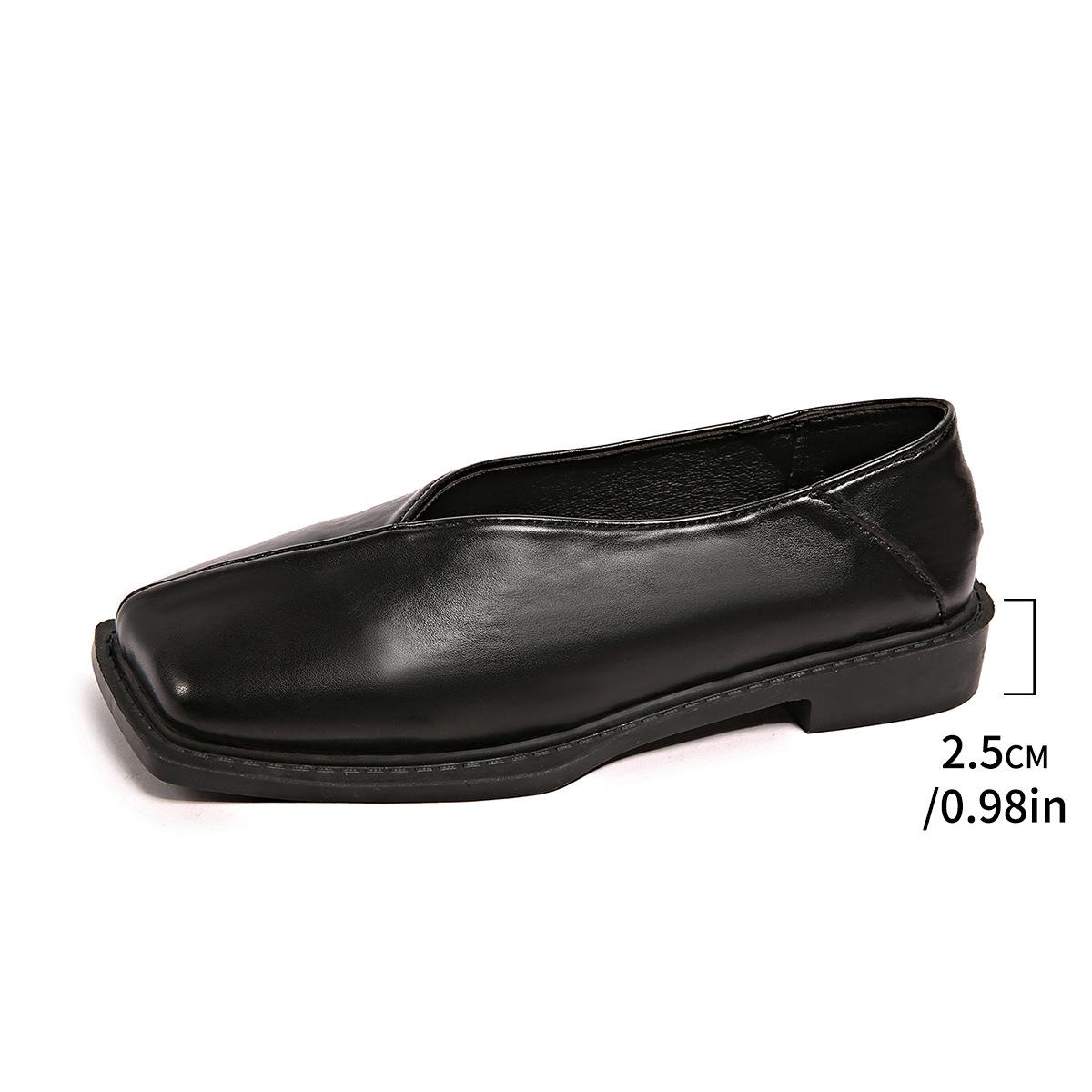 

Black Brown PU Leather Square Toe Low Heel Pumps Slip on Women s Casual Shoes Comfortable Footwear Spring Autumn Size 36 43