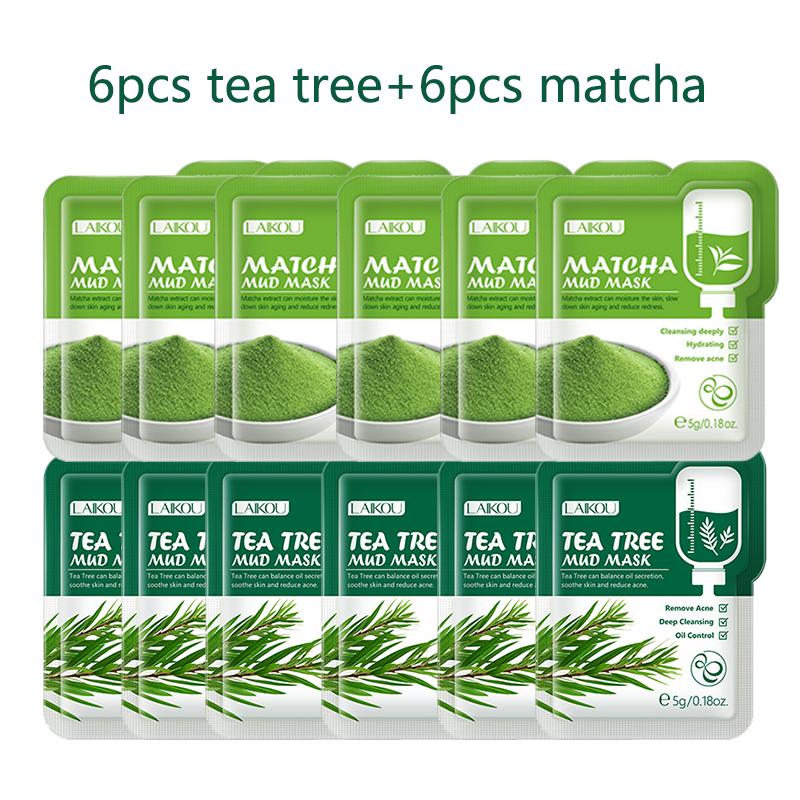 LAIKOU Tea Tree Clay Mask Face mud Cream Mask Facial Cleansing Black Dots Blackheads Skin Care