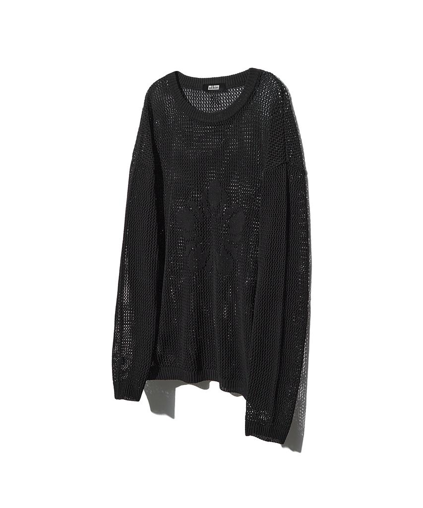 ULKIN [Runway] Mugung Crochet Knit Pullover_Black
