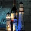 Seagull Navigation Party Sculpture Maritime with LED Lights Colored Light Lighthouse Light Metal