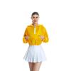 Spring & Autumn Iridescent Yellow Pink Women's Half-Zip Loose Hoodie Jacket
