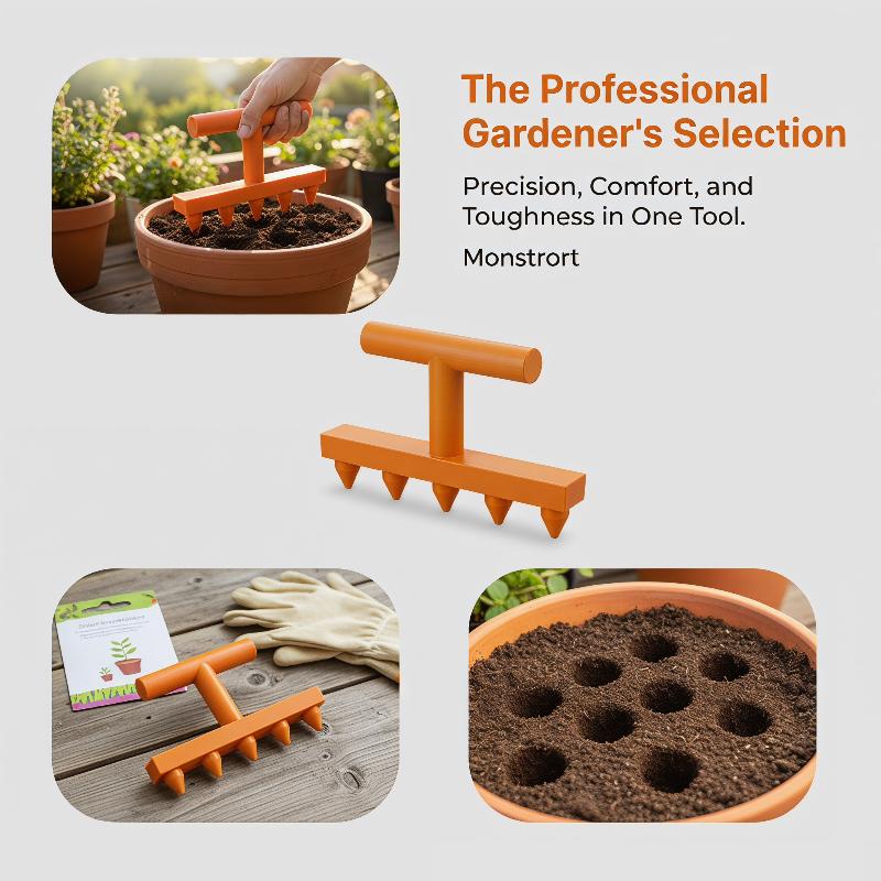Versatile Gardening Tool for Seedling Punching and Planting Veggies and Flowers