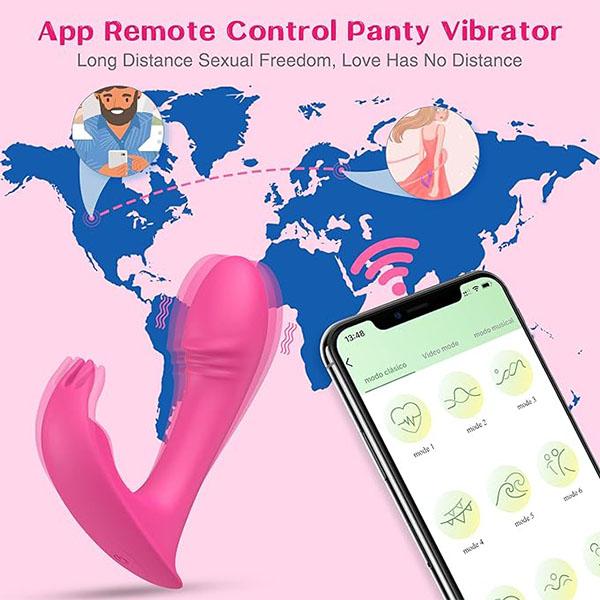 Wearable Panty Vibrator App Remote Control Butterfly Vibrator, Realistic Dildo Vibrator Rabbit Vibrator with 9 Vibrating Modes Sex Toys for Women