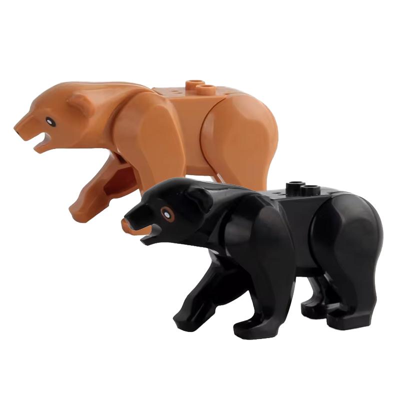 MOC Farm Zoo Animal Building Blocks Crocodile Shark Dolphin Chimpanzee Cow Leopard Educational Game Accessories Bricks Kids Toys