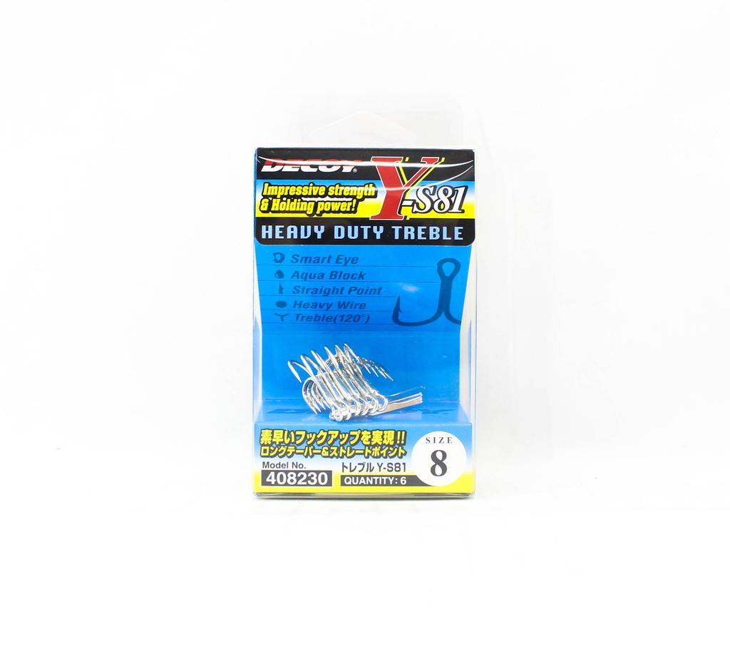 Decoy Y-S81 Anzol Triplo Heavy Duty Anzóis Triplos Tamanho 8 (8230)