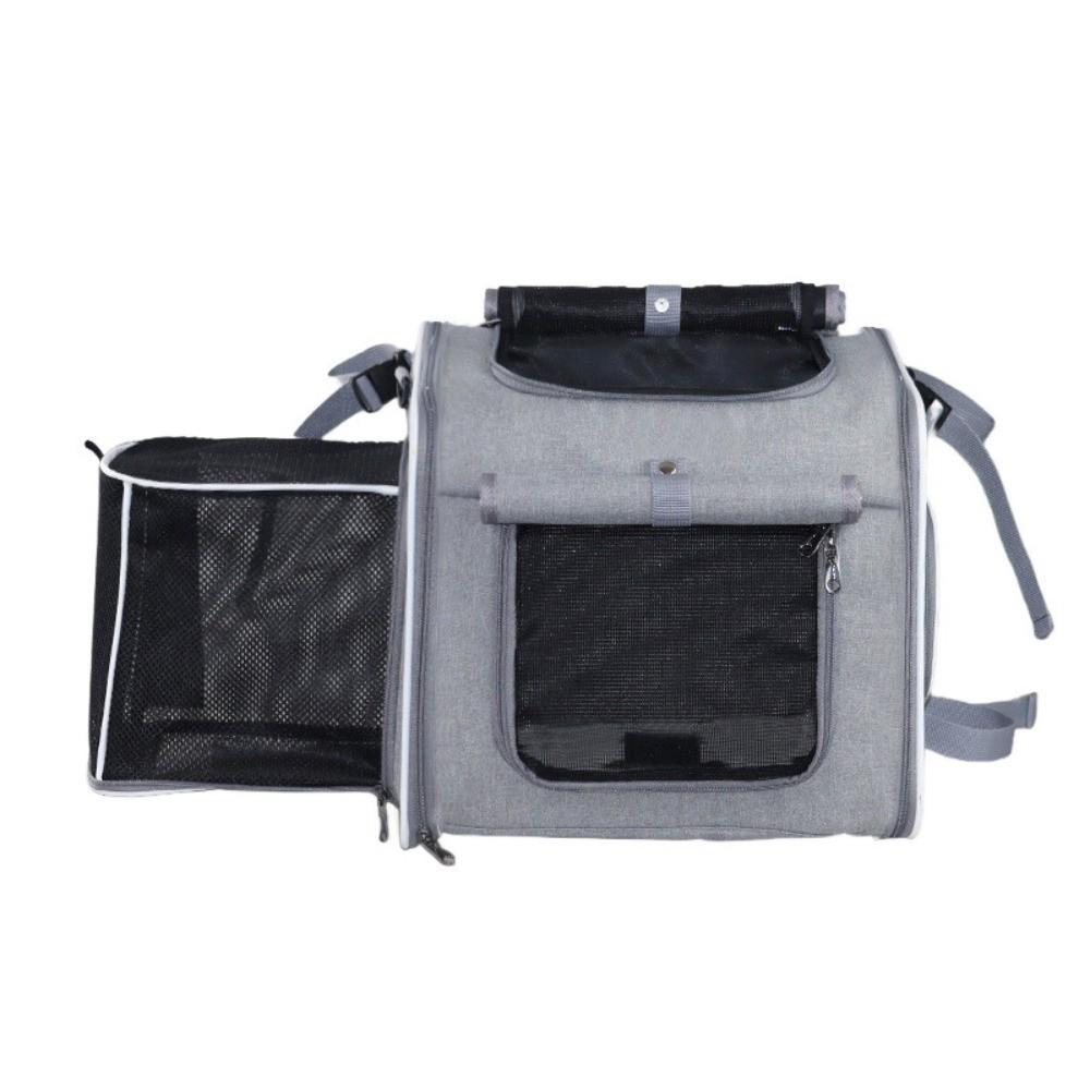 Expandable Pet Cycling Bag Breathable Portable Pet Bag Durable Riding Cat Bag Cycling серый