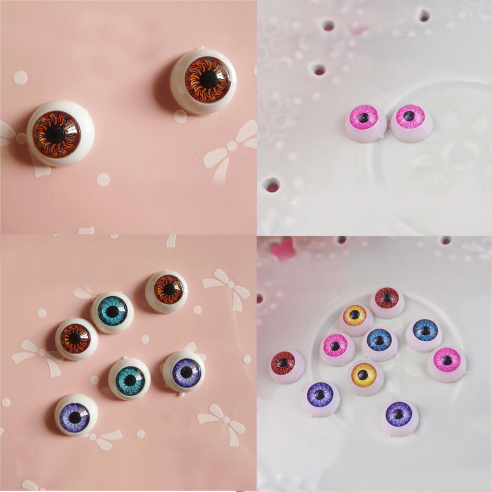 1 Pair/Set 12Mm Doll Eyeballs Half Round Acrylic Eyes For Diy Doll Bear Crafts
