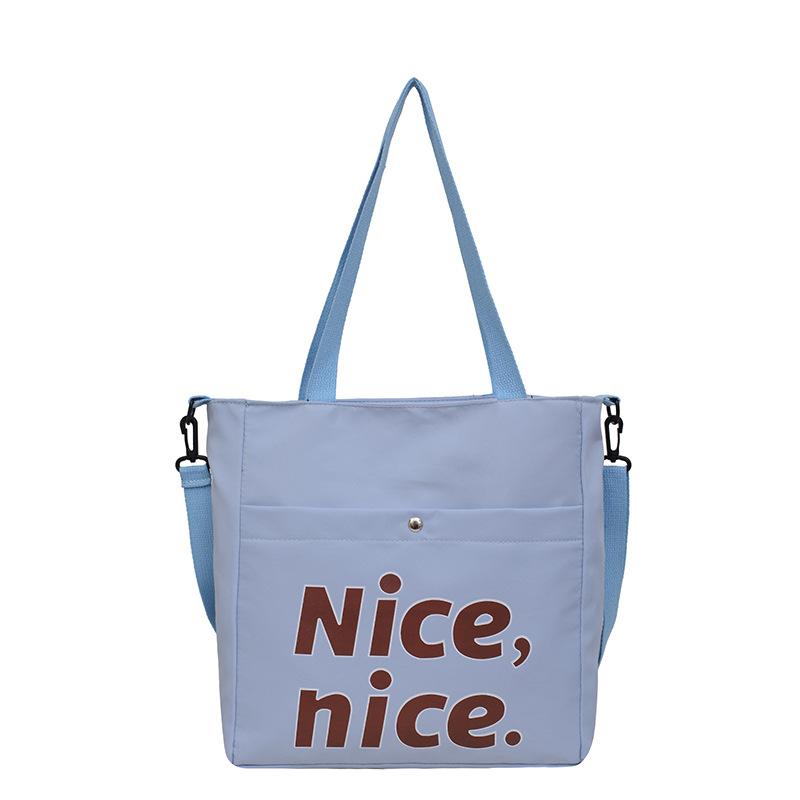 

Стильная студенческая сумка-тоут большой вместимости, новая текстурированная сумка, модная сумка под плечо. One Size синий