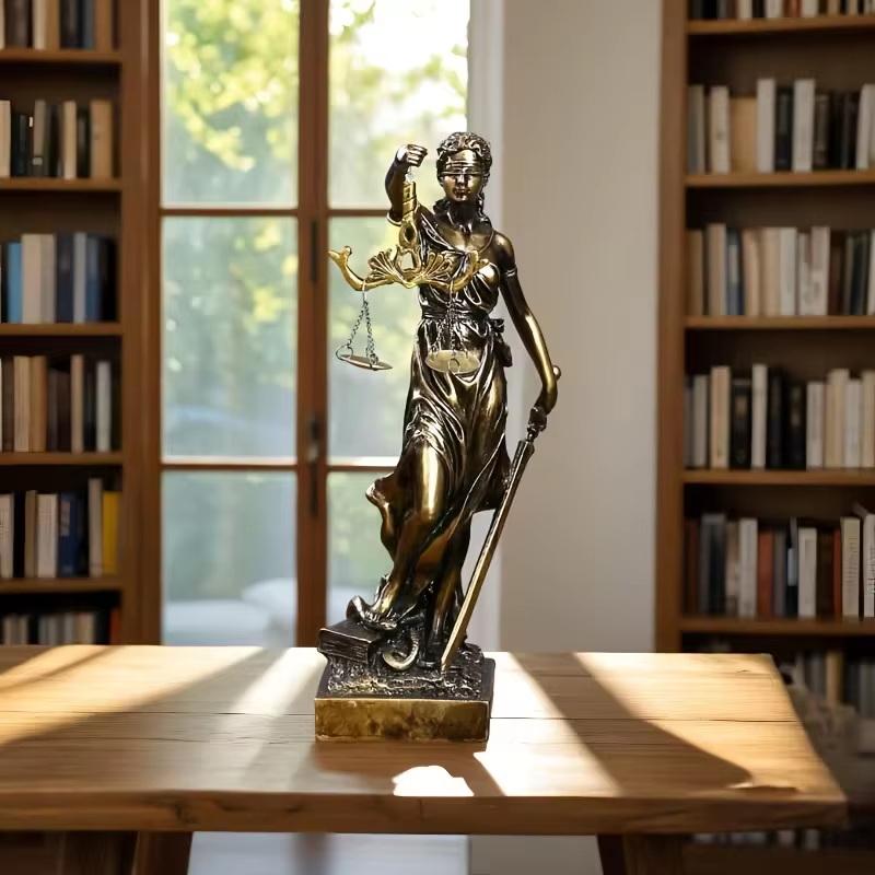 Statua Creativa Retrò Dea della Giustizia Ornamento per Studio Legale Regali Scultura per Soggiorno Decorazione da Scrivania