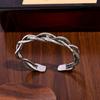 European and American retro three-strand twist bracelet simple light luxury old versatile opening bracelet couple bracelet