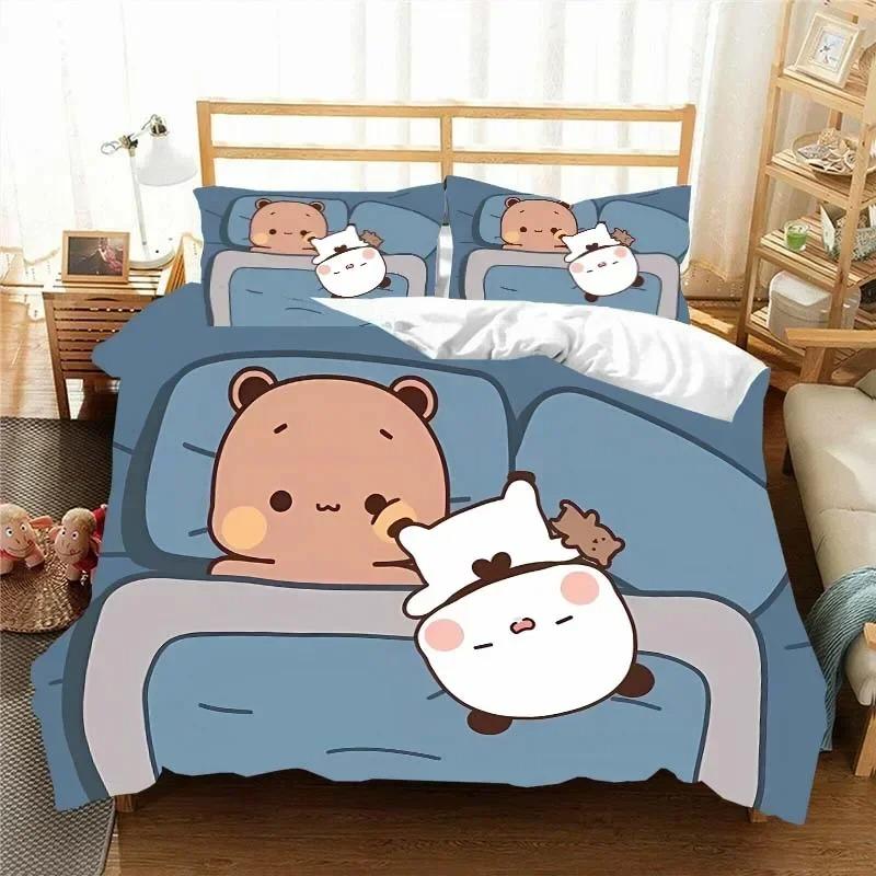 Kawaii Bubu and Dudu 3D Printing Anime Bedding Set Duvet Cover Comforter Bed Single Twin Full King Queen Size Bedding Set Kids