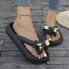 Fashion Summer Women Multi-Color Flip Flops Fashion Metallic Teddy Bear Bow Slide Sandal Beach Vacation Home Shower Versatile Footwear