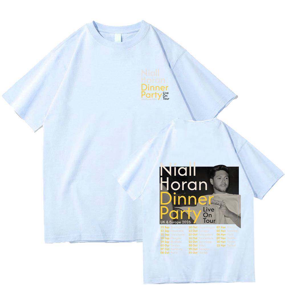 Niall Horan Dinner Party UK & Europe 2026 Live on Tour T Shirts Men Women Harajuku Hip Hop Street T-shirt Cotton Y2K Tees Band T-shirt summer Tops