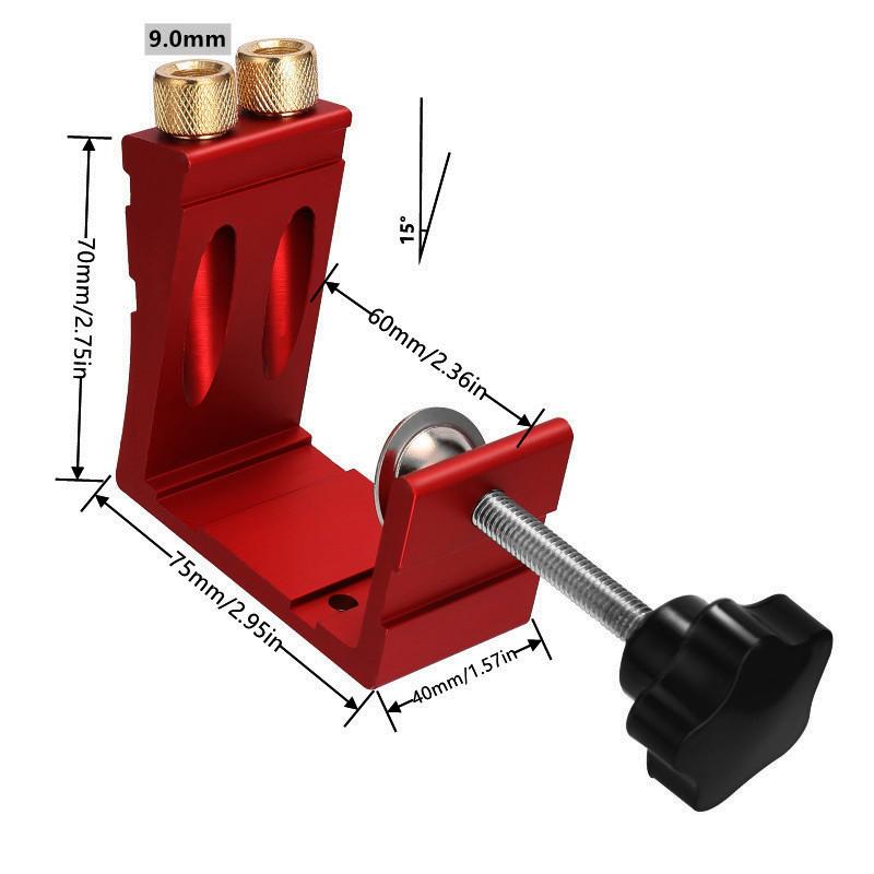 Kit de Gabarito para Furos Oblíquos com Brocas Posicionador para Marcenaria Ângulo de 15 Graus Conjunto de Guias de Broca Ferramentas de Carpintaria