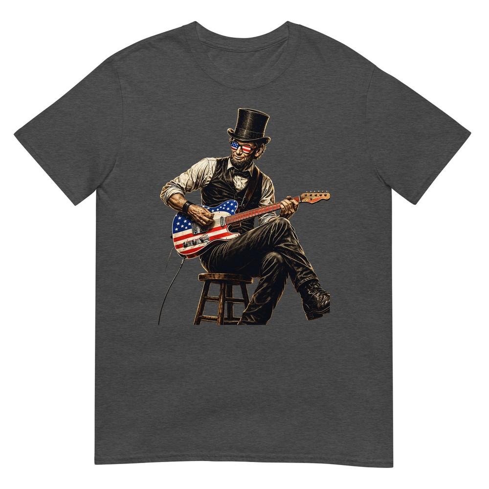 Abraham Lincoln Playing Guitar Patriotic 4th July 250th Usa TShirt