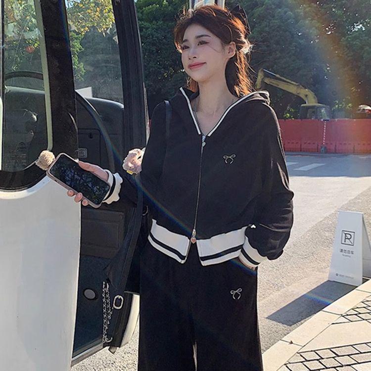Women's Casual Korean-Style Two-Piece Sportswear Set for Spring and Autumn