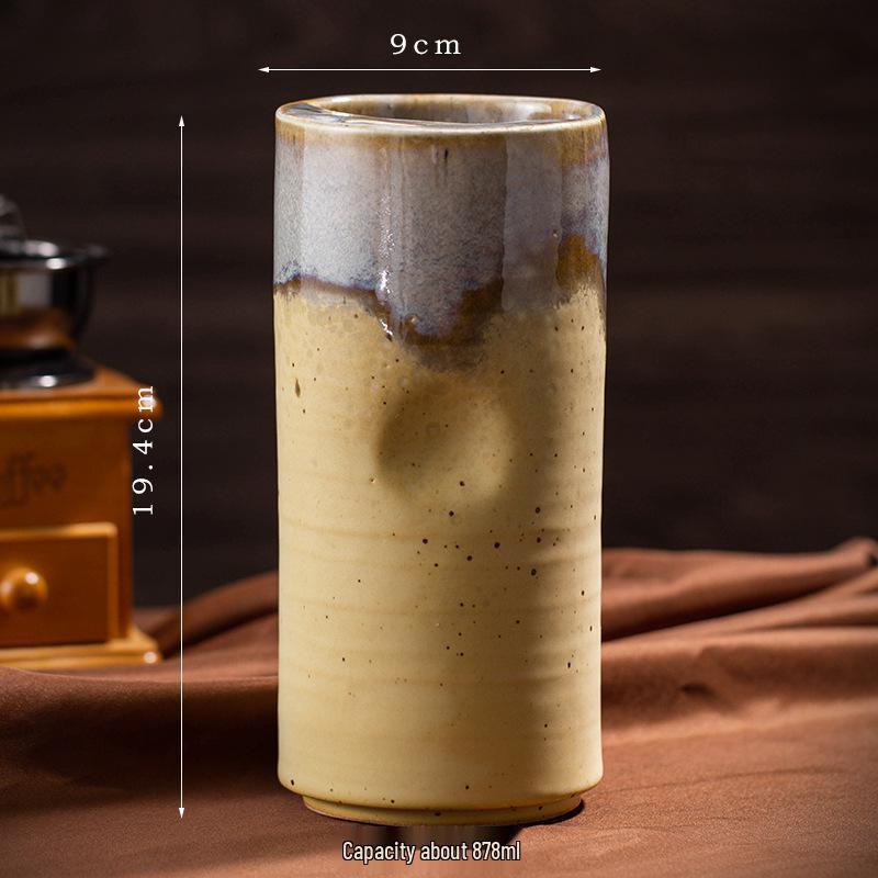 Retro Kiln-fired Ceramic Mug: Large Capacity, Creative Design