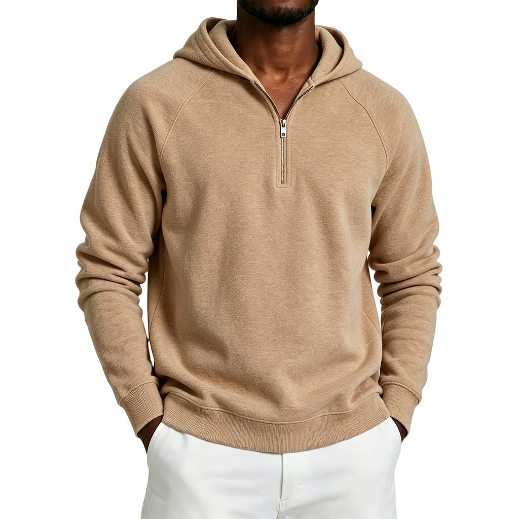Men's Half Zip Hooded Sweatshirt Color for Winter Casual Wear