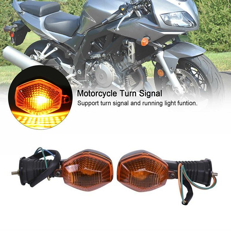 Motorcycle Turn Signals Indicator Blinker for Suzuki V-Strom DL650 DL1000 SV650 SV1000, 3-Wire Amber Running Light Dual Function Refit