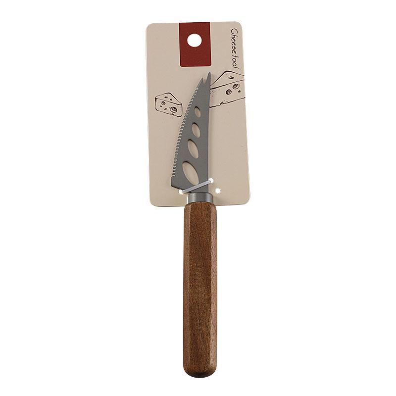 Käsemesser-Set aus Edelstahl mit Titanbeschichtung und Griffen aus Akazienholz (Enthält Butterspachtel, Steakmesser und Gabeln)