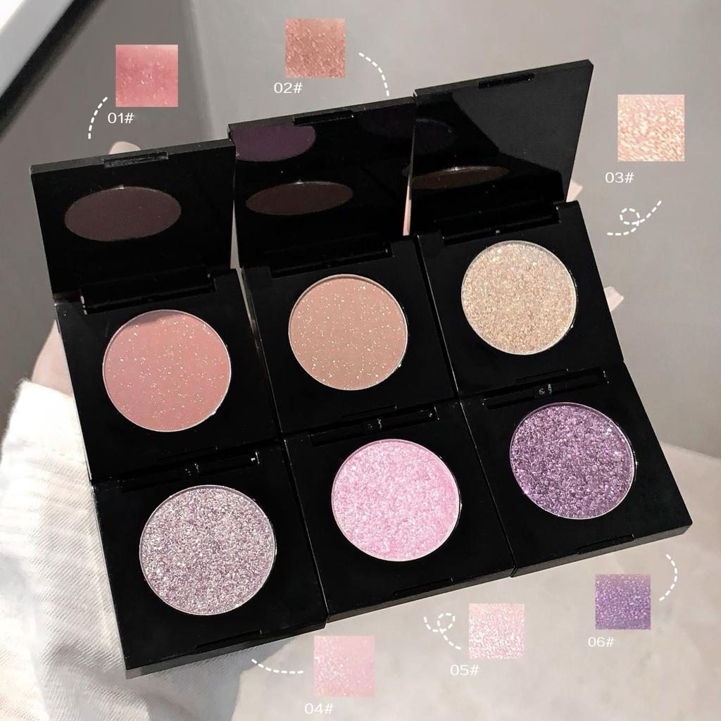Matte Glitter Eyeshadow Palette Sparkling Mousse Shimmer Highlighter Eyes Pigments Purple Pearlescent Eyeshadow Makeup Cosmetics