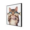 Modern Minimalist Kitten Cartoon Decorative Canvas for Living Room & Restaurant Wall Hanging