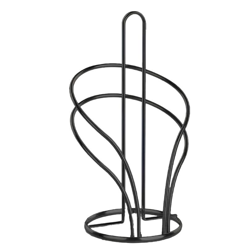 Desktop Metal Kitchen Countertop Paper Towel Holder Vertical Tissue Holder Rack Tissue Stand Napkins Rack Enduring чёрный