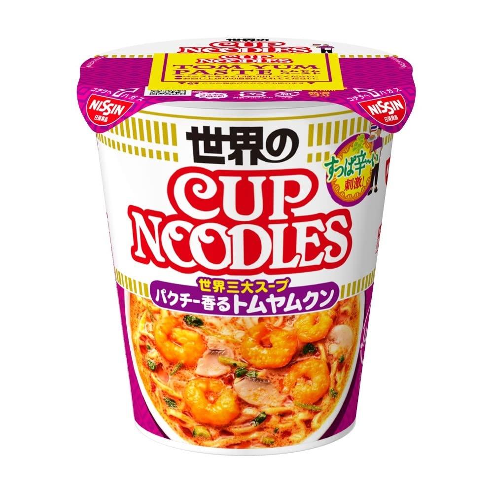 Nissin Cup Tom Yum Kung Noodles Top Three 75g X 12 Cups Noodles, Cilantro-Fragrant [World's Soups],